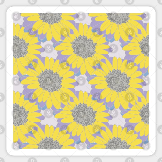 Yellow Daisy Floral Pattern Sticker by ellenhenryart